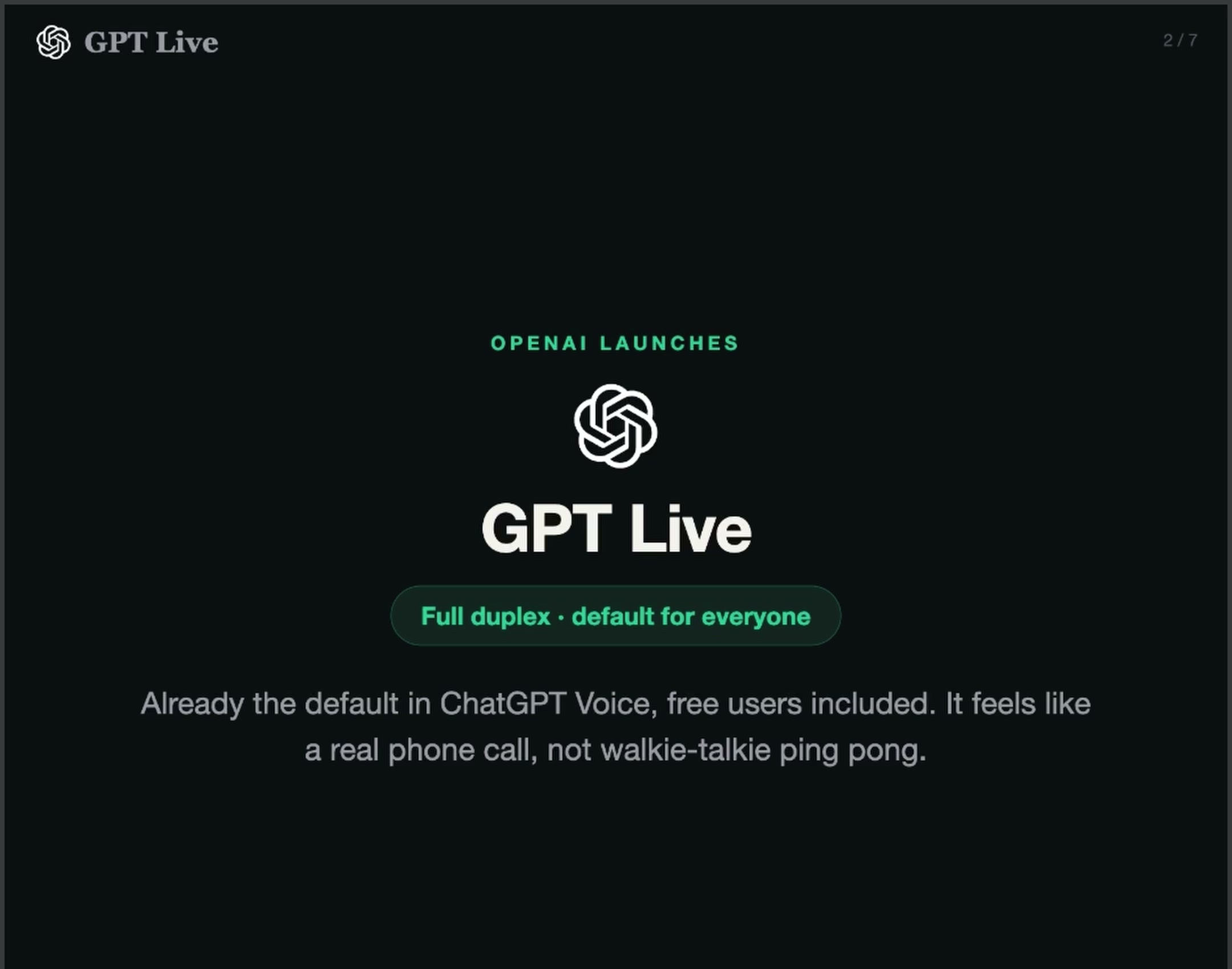 ChatGPT Can Now Talk: OpenAI's GPT Live Goes Full Duplex thumbnail